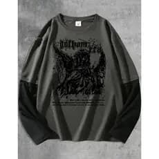 Camiseta Manga Longa Chumbo Streetwear Modelo: "Gotham Era" - Tumblr CAMLG-1498-GRF COYOTE STREET
