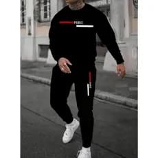 Conjunto Blusa de Frio Preto Gola Careca + Calça de Moletom Modelo: "Paris" CONJ-1812-PT COYOTE STREET