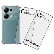 KIT 2x Película Cerâmica Fosca + Capa P/ Redmi Note 13 Pro 4G