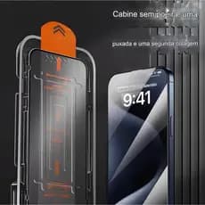 Pelicula Magica de Vidro 3D Privacidade/HD com Montagem iPhone 15 14 13 12 11 16 Pro Max XR Instalação Com Um Clique