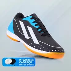 Chuteira de Futsal Unissex Preta Futebol Quadra Salão e Campo com Solado Costurado e Envio Rápido