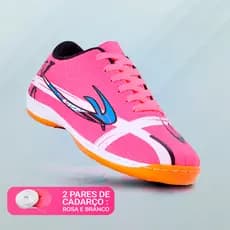 Chuteira de Futebol Masculina E Feminina Rosa Futsal Quadra Salão e Campo com Solado Costurado