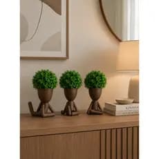 Kit 3 Vasinhos Decorativos com Planta Artificial – Charme e Elegância para Sua Casa 🏡
