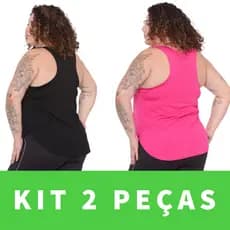 KIT 2 Camiseta Regata Tapabumbum Costa Nadadora Feminina Plus Size Fitness