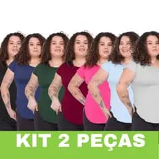 Kit 2 Blusa Feminina Plus Size Tapabumbum Feminina Sobre legging Academia