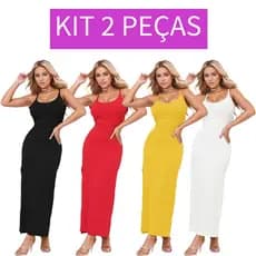 Kit 2 Vestidos Longos Costas Nuas