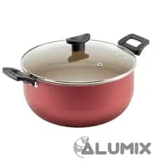 Panela Caçarola 24cm Teflon Premium com Tampa de Vidro Temperado – Alta Resistência e Antiaderente