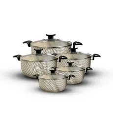 Jogo de Caçarolas 5 Peças Antiaderente Vanilla Alumínio Cozinha Completa! - Durabilidade e Praticidade