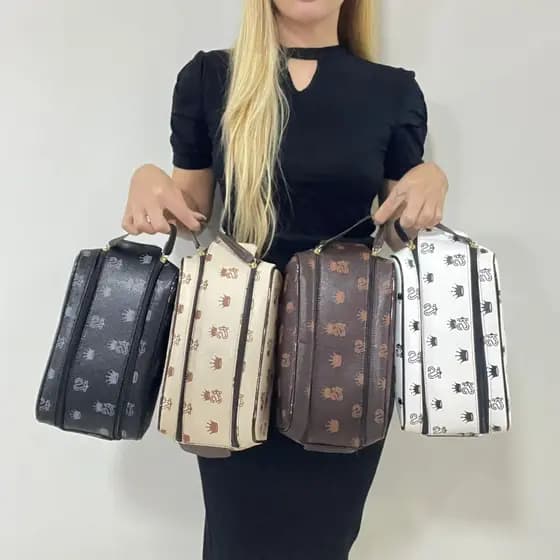 Necessaire Feminina Grande Bolso Interno Fecho Ziper e Magnético Porta Maquiagem Organizadora Viagem
