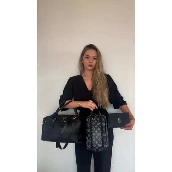 Bolsa Feminina Kit 3 Peças Bolsa Grande Alça Tiracolo + Necessaire Grande Unissex + Porta Documentos