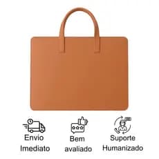 Pasta Notebook Slim com Alça de Mão em Couro Sintético