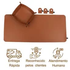 Kit Organizador de Mesa Escritório com Deskpad, Porta Treco e Porta Cabos
