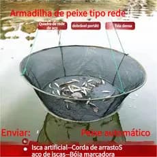 《Promoção de Nova Loja》Rede de Lagosta Dobrável - Armadilha de Peixe Redonda, Rede Portátil para Água Doce/Sal