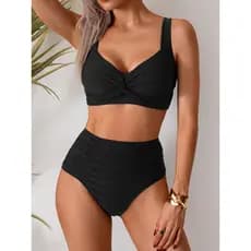 Novo Biquíni Feminino Sensual - Alto Cintura Separado, Apoio Ajustado, Moda Verão Conjunto Praia
