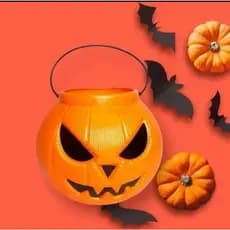 Balde Abóbora Halloween Enfeite Doce Travessuras Acessórios