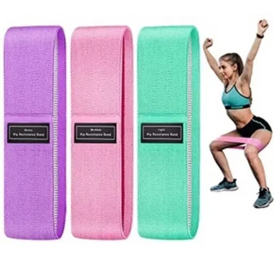 Kit 3 Faixas Elásticas De Exercício Hip Resistance Bands Para Malhar em Casa