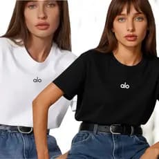 Kit 2 Camisetas T-Shirt Algodão Yoga Caimento Perfeito Algodão Moda Casual Entrega Imediata