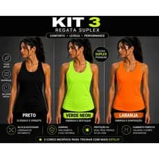 Kit 3 Regata Nadadora Blusa Feminina Dry-fit Academia Treino Fitness