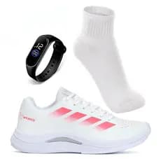 Kit Tenis Academia Feminino Esportivo Corrida CrossFit Leve Confortável + Relogio + Meia