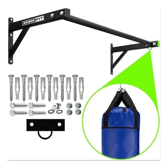 Barra Fixa Vuks Fit De Parede Para Treino Com Suporte De Saco Pancada