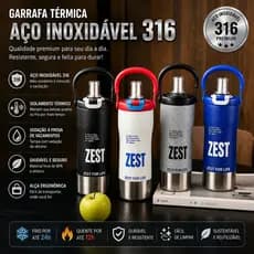 Garrafa Térmica Inox 316 800ml Mantém Bebidas Quentes Frias Parede Dupla Vácuo Durável Café Chá