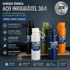 Garrafa Térmica Inox 1000ml Dupla Camada Vácuo Mantém Bebidas Quentes Frias Academia Outdoor Viagem
