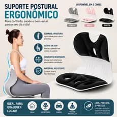 Almofada Ergonomica S Suporte Lombar Corrige Postura Alivia Dor Conforto Para Cadeira