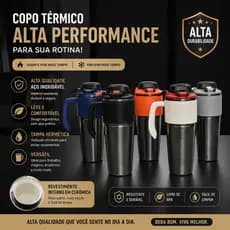 Garrafa Termica Inox 1000ml Mantem Bebida Quente Fria Tampa Trava Rapida Copo Estreito Carro Cafe Cha Viagem