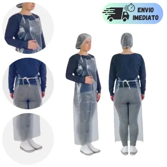 AVENTAL TRANSPARENTE DE VINIL COZINHA 1,20 x 70cm PROTEÇÃO EPI IMPERMEÁVEL LIMPEZA AÇOGUEIRO