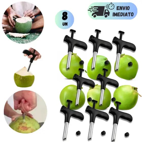 KIT 2 A 8 ABRIDOR DE COCO MANUAL INOX PARA FURAR COCO BARES RESTAURANTES PROFISSIONAL PERFURADOR