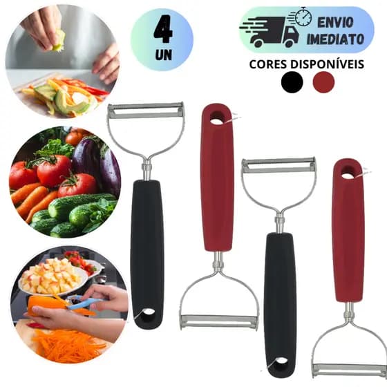 KIT 2 A 4 DESCASCADORES INOX 17cm PARA LEGUMES FRUTAS E MILHO LAMINA DUPLA RESISTENTE DURAVEL ERGONÔMICO