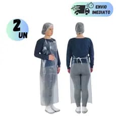 KIT 2 OU 1 UNIDADE AVENTAL TRANSPARENTE DE VINIL COZINHA 1,20 x 70cm IMPERMEÁVEL LIMPEZA AÇOGUEIRO