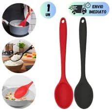 COLHER DE ARROZ GRANDE SILICONE 28CM NÃO RISCA PANELAS ANTIADERENTES FÁCIL DE LIMPAR RESISTENTE