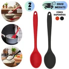 COLHER DE ARROZ GRANDE EM SILICONE 28CM PARA PANELA ANTIADERENTE RESISTENTE UTENSÍLIO DE COZINHA