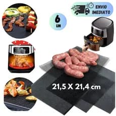 KIT 2 A 6 TAPETES  PARA AIRFRYER QUADRADO FORRO PROTETOR FRITADEIRA ANTIDERRAPANTE UNIVERSAL MULTIUSO RESISTENTE