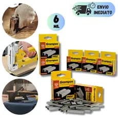 KIT 2 A 6 MIL GRAMPOS GALVANIZADOS PARA GRAMPEADOR TAPECEIRO 8MM PROFISSIONAL PARA TAPEÇARIA