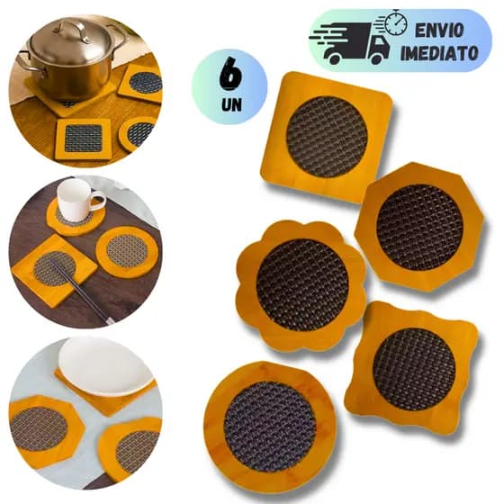 KIT DESCANSO DE PANELA MDF JOGO DE COZINHA UTENSILIO PROTETOR PARA MESAS RESTAURANTES