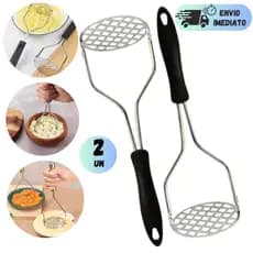 KIT AMASSADOR DE BATATAS MANUAL INOX PARA LEGUMES ALHO COZINHOS COZINHA UTENSÍLIO CULINÁRIO RESTAURANTE