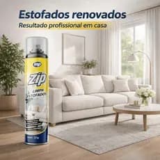 Espuma Limpa Estofados Zip Spray 300ml Tira Manchas Espuma Limpeza Clean a Seco Sofá Carpete Cadeira