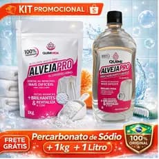 Percarbonato Sodio 1kg Puro + Percabonato Liquido Alvejante Remove Tira Manchas Difíceis Sem Cloro