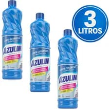 Kit com 3 Limpa Cerâmica Lavanda Azulim Pisos 1Lt Remove Encardido Terra Sujeiras Mancha de privada