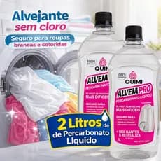 Percarbonato Líquido Alvejante Sem Cloro Remove Manchas Tenis Toalhas Roupas Brancas Coloridas 2L