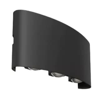 Arandela Meia Lua Retangular de Parede 6w Branco Quente 3000K IP65 A prova D'agua Bivolt Cor Preto