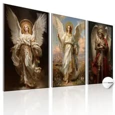 Quadros Decorativos Anjos Celestiais Fé e Proteção Quadro Religioso Angelical Parede Sala Quarto Elegante