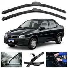 Kit Palhetas Limpador Parabrisa Dianteira e Traseira Classic 1995 a 2016 Original Encaixe Perfeito Premium