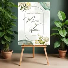 Placa Boas Vindas Casamento Decorativa Personalizada Luxo Painel Recepção Festa Noivos Igreja MDF 60x40 Oferta