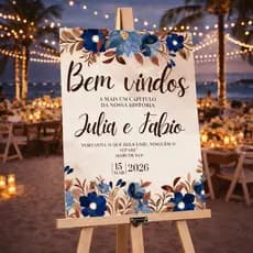Placa Decorativa Para Casamento Folhagem Moderna Personalizada Bem Vindos
