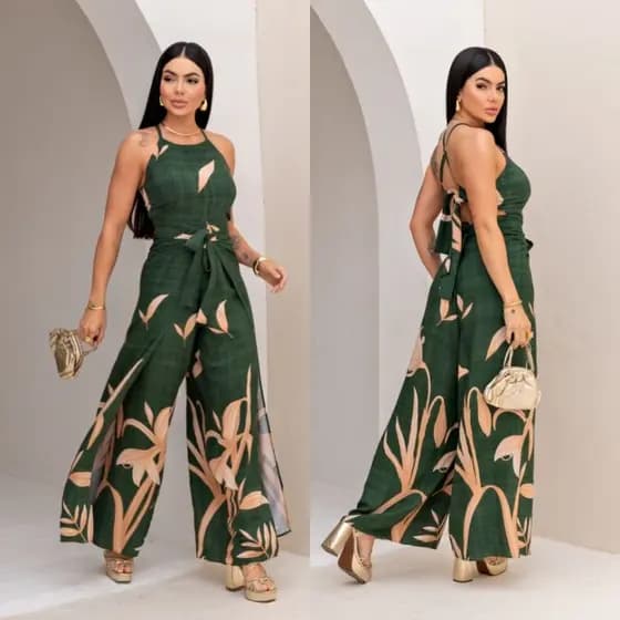 MACACÃO ENVELOPE FEMININO, Calça Pantalona Social e Elegante Inverno ( transpassado ) - Tecido VISCOLINHO.