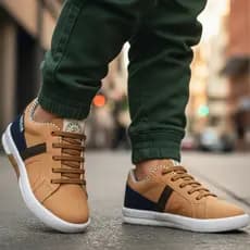 Tênis Infantil Escolar Menino Casual Calce Fácil Masculino Sapatênis Leve Confortável Caramelo