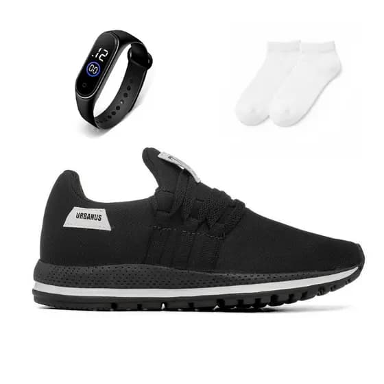 Tenis Masculino Feminino + Relogio + Meia Esportivo Versatil Caminhada Treino Corrida Lançamento Promoção